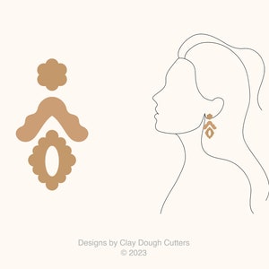 Fall Clay Cutter Dangle Drop (3 Piece Set) | Arch Shape Cutter | Scalloped Clay Cutter | Wavy Clay Earring Cutter