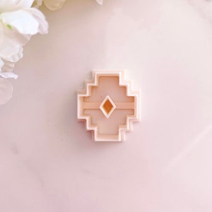 Aztec Shape Clay Cutter Diamond Cutout | Aztec Donut Clay Cutter | Square Stair Clay Cutters | Polymer Clay Earring Cutter