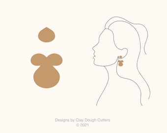 Fall Clay Cutter Dangle Drop (2 Piece Set) | Arch Shape Cutter | Scalloped Clay Cutter |   Pendant Dangle Cutter