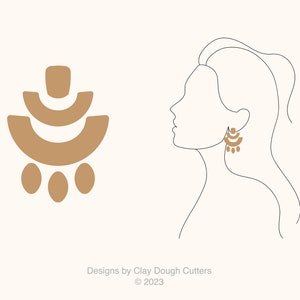 Fall Clay Cutter Dangle Drop (4 Piece Set) | Arch Shape Cutter | Scalloped Clay Cutter | Wavy Clay Earring Cutter