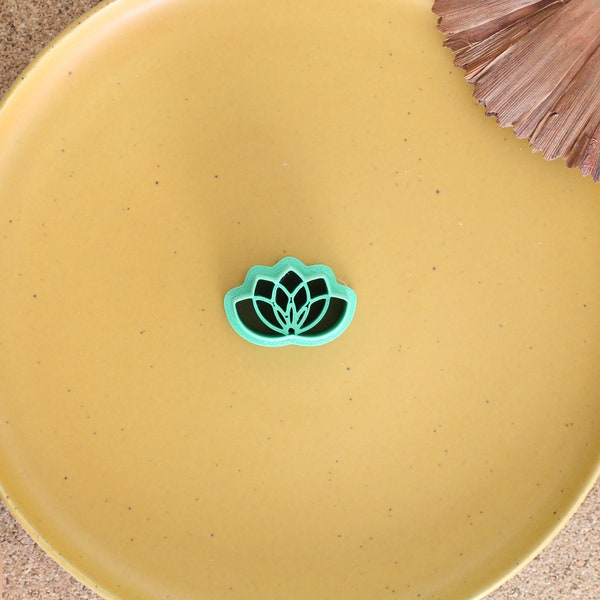 Lotus Flower Shape Polymer Clay Earring Cutter (Embossing) | Cookie Cutters | Fondant Cutter