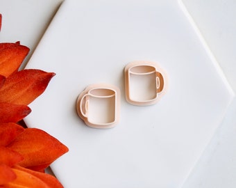 Coffee Mug Clay Earring Cutter (2 Piece Set) | Fall Clay Cutters | Halloween Clay Cutter | Autumn Earring Cutters