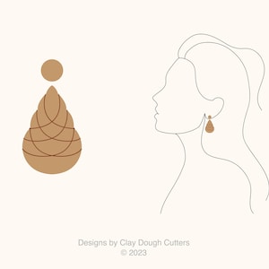 Fall Clay Cutter Dangle Drop (2 Piece Set) | Arch Shape Cutter | Scalloped Clay Cutter | Wavy Clay Earring Cutter