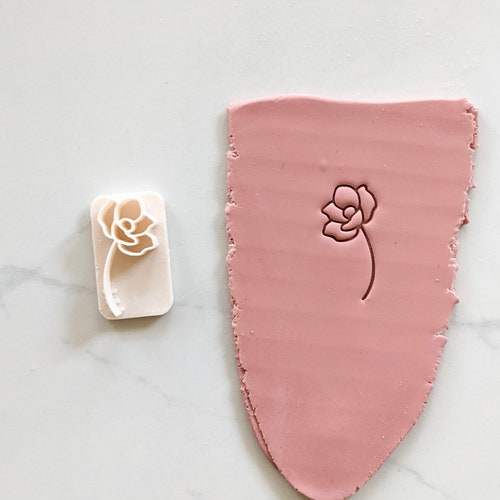 Rose Flower Clay Stamp Ceramic Stamp Texture Stamp Clay Etsy