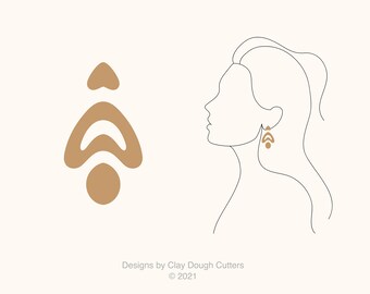 Goutte d'emporte-pièce en argile d'automne (ensemble de 3 pièces) | Fraise en forme d'arc | Emporte-pièce festonné | Coupe-boucles d'oreilles en argile ondulée