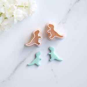Dinosaur Clay Cutter (2 Piece) | T-Rex Clay Cutter | Lizard Clay Cutters | Polymer Clay Earring Cutter