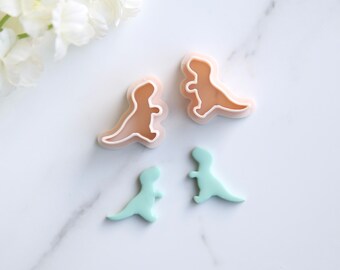 Dinosaur Clay Cutter (2 Piece) | T-Rex Clay Cutter | Lizard Clay Cutters | Polymer Clay Earring Cutter