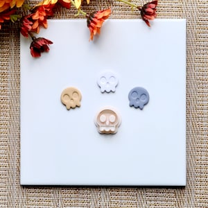 Skull Head Clay Cutter | Fall Polymer Clay Cutter | Autumn Clay Cutter | Fall Stud Earring Cutter | Halloween Clay Cutter | Embossing Cutter