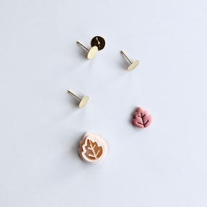 Fall Leaf Mini Clay Cutter (Stud Size) | Fall Pine Cone Clay Cutter | Embossed Clay Cutter | Halloween Clay Cutter | Autumn Earring Cutters