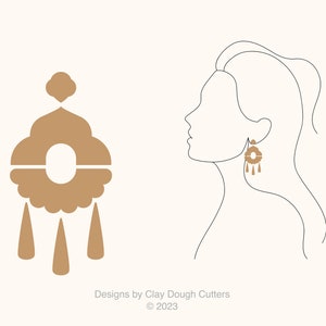 Fall Clay Cutter Dangle Drop (4 Piece Set) | Arch Shape Cutter | Scalloped Clay Cutter | Wavy Clay Earring Cutter