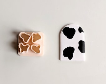 Cow Print Polymer Clay Cutter | Cow Spots Clay Cutter | Cow Pattern Clay Cutters | Polymer Clay Earring Cutter