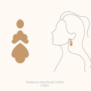 Fall Clay Cutter Dangle Drop (3 Piece Set) | Arch Shape Cutter | Scalloped Clay Cutter | Wavy Clay Earring Cutter