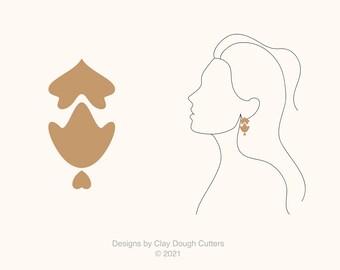 Fall Clay Cutter Dangle Drop (3 Piece Set) | Arch Shape Cutter | Scalloped Clay Cutter |   Pendant Dangle Cutter