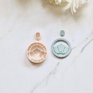 Floral Hoop Clay Cutter (2 Piece Set) | Flower Clay Cutter | Statement Earring Clay Cutter | Modern Clay Earring Cutter