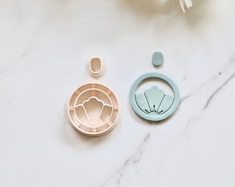 Floral Hoop Clay Cutter (2 Piece Set) | Flower Clay Cutter | Statement Earring Clay Cutter | Modern Clay Earring Cutter
