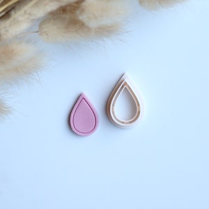 Teardrop Border Clay Cutter (Embossed Cutter) | Bordered Imprint Polymer Clay Cutter | Unique Clay Cutter | Polymer Clay Earring Cutter