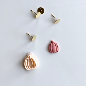 Tall Pumpkin Mini Clay Cutter (Stud Size) | Fall Clay Cutter | Embossed Clay Cutter | Halloween Clay Cutter | Autumn Earring Cutters