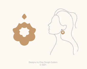 Fall Clay Cutter Dangle Drop (2 Piece Set) | Arch Shape Cutter | Scalloped Clay Cutter |   Pendant Dangle Cutter