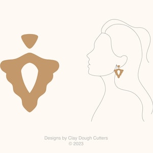 Fall Clay Cutter Dangle Drop (2 Piece Set) | Arch Shape Cutter | Scalloped Clay Cutter | Wavy Clay Earring Cutter