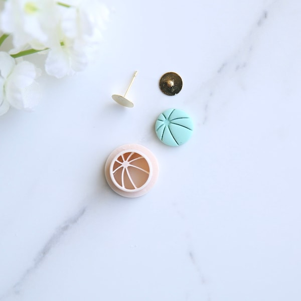 Beach Ball Mini Clay Cutter (Stud Size) | Summer Clay Cutter | Beach Clay Earring Cutter | Embossing Polymer Clay Tool