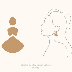 Fall Clay Cutter Dangle Drop (3 Piece Set) | Arch Shape Cutter | Scalloped Clay Cutter | Wavy Clay Earring Cutter