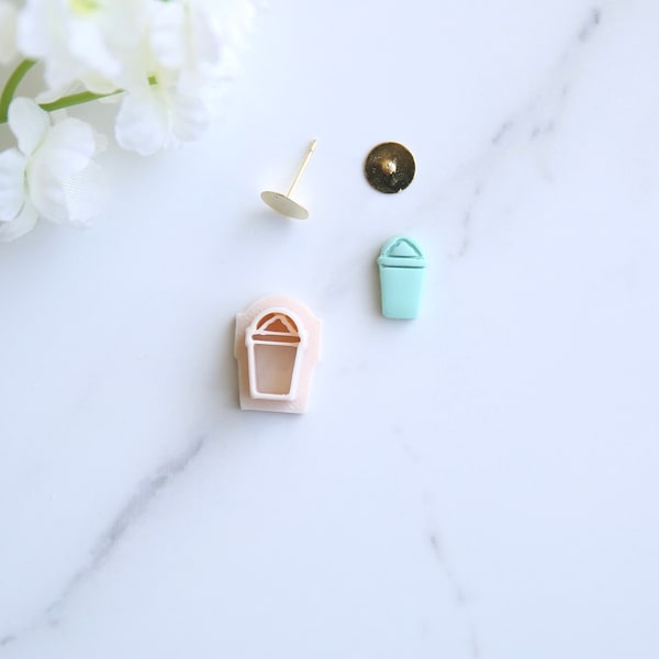 Frappuccino Mini Clay Cutter (Stud Size) | Summer Clay Cutter | Beach Clay Earring Cutter | Embossing Polymer Clay Tool