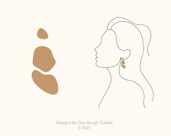 Goutte d'emporte-pièce en argile biologique (ensemble de 3 pièces) | Fraise en forme d'arc | Emporte-pièce festonné | Coupe-boucles d'oreilles en argile ondulée