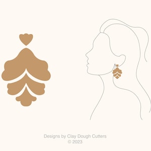 Fall Clay Cutter Dangle Drop (4 Piece Set) | Arch Shape Cutter | Scalloped Clay Cutter | Wavy Clay Earring Cutter