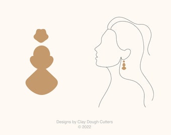 Fall Clay Cutter Dangle Drop (2 Piece Set) | Arch Shape Cutter | Scalloped Clay Cutter | Wavy Clay Earring Cutter
