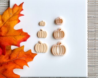 Stacked Pumpkin Clay Cutters | Fall Polymer Clay Cutter | Autumn Clay Cutter | Fall Stud Cutters | Halloween Clay Cutter | Embossing Cutter
