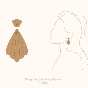 Fall Clay Cutter Dangle Drop (2 Piece Set) | Arch Shape Cutter | Scalloped Clay Cutter | Wavy Clay Earring Cutter