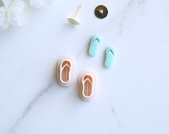 Sandals Flip Flops Mini Clay Cutter (Stud Size) | Summer Clay Cutter | Beach Clay Earring Cutter | Embossing Polymer Clay Tool