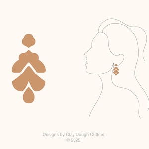 Fall Clay Cutter Dangle Drop (4 Piece Set) | Arch Shape Cutter | Scalloped Clay Cutter | Wavy Clay Earring Cutter