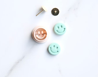 Smiley Face Mini Clay Cutter (Stud Size) | Happy Face Clay Cutter | Smiley Clay Cutters (Embossing) | Polymer Clay Earring Cutter