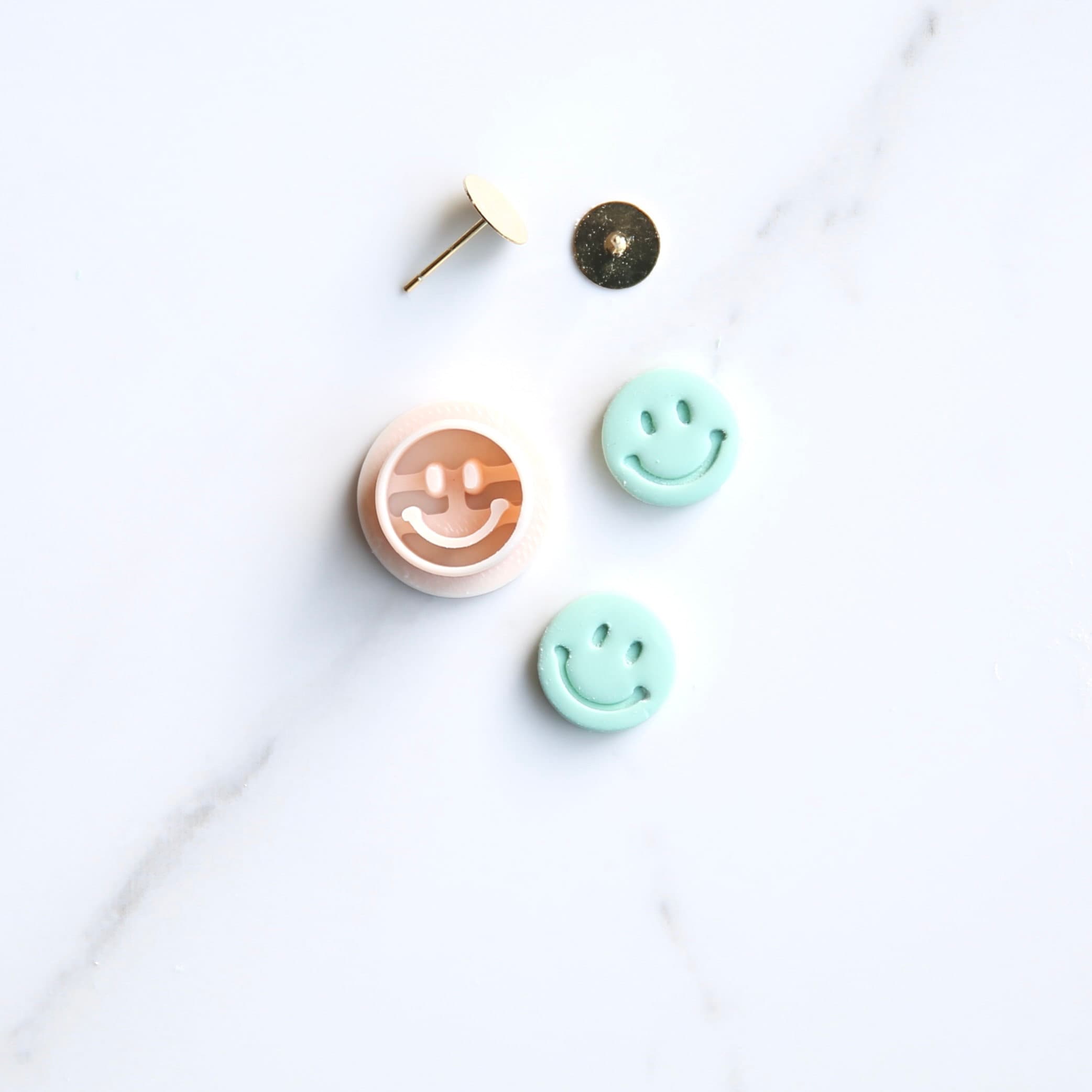 Smiley Face Mini Clay Cutter (Stud Size) | Happy Face Clay Cutter | Smiley Clay Cutters (Embossing) | Polymer Clay Earring Cutter