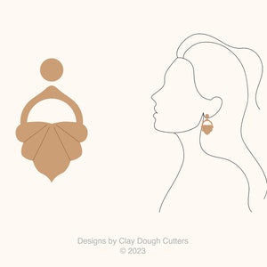 Fall Clay Cutter Dangle Drop (2 Piece Set) | Arch Shape Cutter | Scalloped Clay Cutter | Wavy Clay Earring Cutter