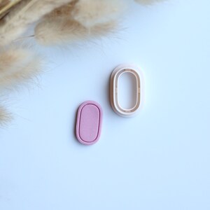 Pill Border Clay Cutter (Embossed Cutter) | Bordered Imprint Polymer Clay Cutter | Unique Clay Cutter | Polymer Clay Earring Cutter