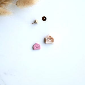 Liebesbrief Mini Clay Clay Cutter (Ohrstecker) | Valentinstag Clay Ausstecher | Ausstechformen mit Prägung | Valentines Micro Cutters