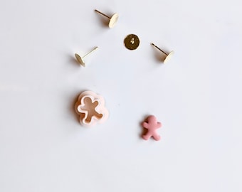 Gingerbread Man Mini Clay Cutter (Stud Size) | Christmas Clay Cutter | Winter Holiday Earring Cutters | Stud Clay Cutters