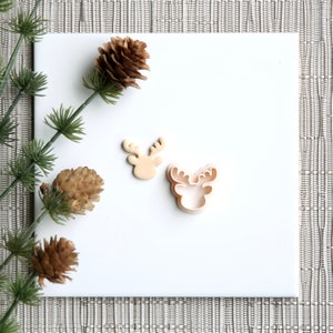 Reindeer Clay Cutter | Christmas Polymer Clay Cutter | Seasonal Holiday Clay Cutter | Winter Stud Earring Cutters | Embossing Cutter
