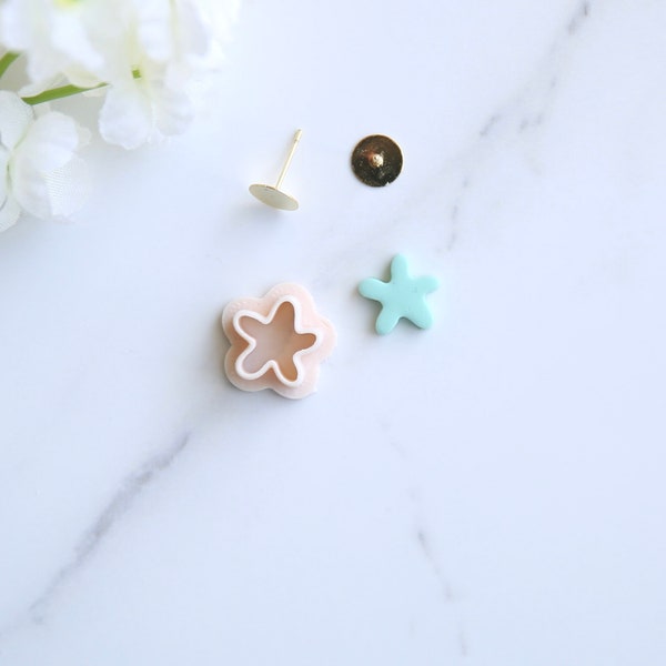 Starfish Mini Clay Cutter (Stud Size) | Sea Shell Cutter | Summer Clay Cutter | Beach Clay Earring Cutter | Embossing Polymer Clay Tool