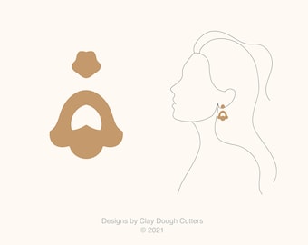 Ensemble de 2 emporte-pièces en argile d'automne | Fraise en forme d'arc | Emporte-pièce festonné | Coupe-boucles d'oreilles en argile ondulée