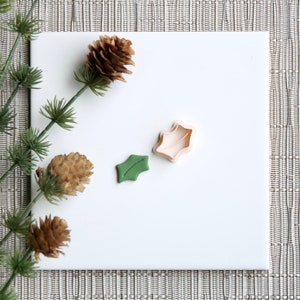 Holly Leaf Clay Cutter | Christmas Polymer Clay Cutter | Seasonal Holiday Clay Cutter | Winter Stud Earring Cutters | Embossing Cutter