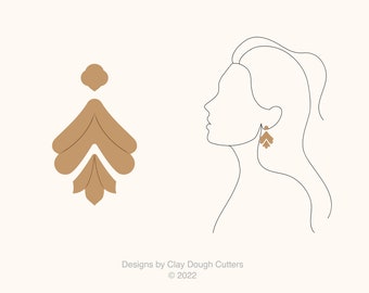 Spring  Dangle Drop Clay Cutter (3 Piece Embossed Set) | Scalloped Clay Cutter | Wavy Clay Earring Cutter