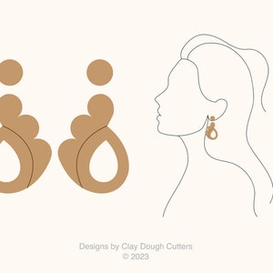Fall Clay Cutter Dangle Drop (4 Piece Set) | Arch Shape Cutter | Scalloped Clay Cutter | Wavy Clay Earring Cutter