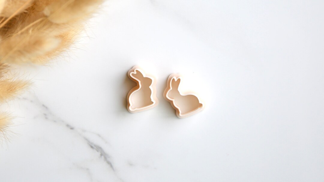 Easter Bunny Embossing Clay Cutter (2 Piece Set) | Rabbit Clay Cutter ...