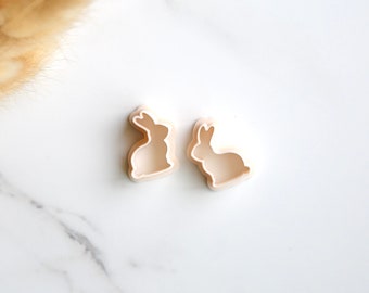 Easter Bunny Embossing Clay Cutter (2 Piece Set) | Rabbit Clay Cutter | Spring Clay Cutter | Stud Cutters | Polymer Clay Earring Cutter