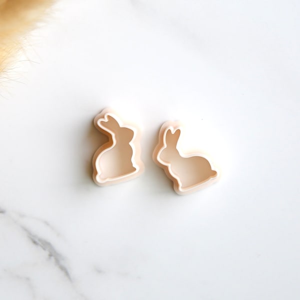 Easter Bunny Embossing Clay Cutter (2 Piece Set) | Rabbit Clay Cutter | Spring Clay Cutter | Stud Cutters | Polymer Clay Earring Cutter