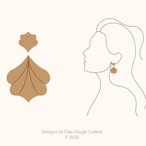 Fall Clay Cutter Dangle Drop (2 Piece Set) | Arch Shape Cutter | Scalloped Clay Cutter | Wavy Clay Earring Cutter