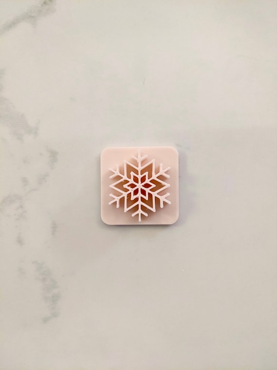 Snowflake Clay Stamp (Pointy) | Ceramic Stamp | Texture Stamp | Clay Texture | Christmas & Winter Holiday Clay Cutters | Polymer Clay Tool